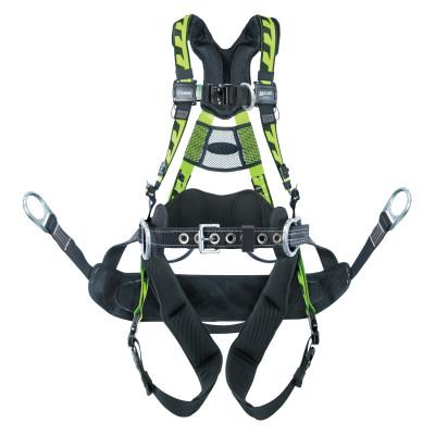 Honeywell AirCore Tower Climb Harness w/ Bosun Chair, Front & Side D-Rings, Sm/Med Green, AAT-QCBCSMG