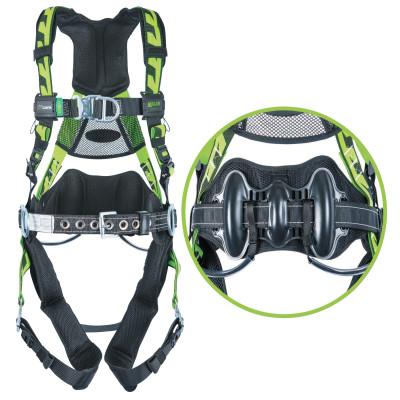 Honeywell AirCore Wind Energy Harness, Frnt and Side Stl D-Rings, Pad Sm/Med Green, ACFW-QCBDPSMG