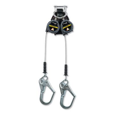 Honeywell TurboLite™ EXTREME Twin Personal Fall Limiter, 6 ft, Steel Rebar Hooks, 420 lb, MFLEC2-4/6FT
