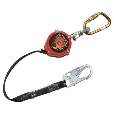 Honeywell Scorpion Personal Fall Limiters, 9 ft, Twist-Lock Carabiner; Swivel Shackle;Locking Snap Hook, 310 lb, Steel Hook, 1 Leg, PFL-4-Z7/9FT
