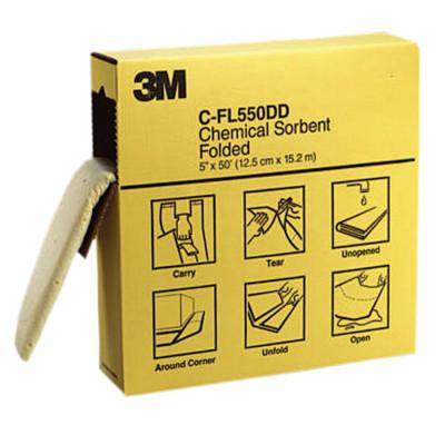3M™ High-Capacity Folded Chemical Sorbents, Absorbs 1.5 gal, C-FL550DD