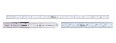 Mitutoyo Series 182 Steel Rulers, 18 in, 4R, Wide, Stainless Steel, Rigid, 182-241