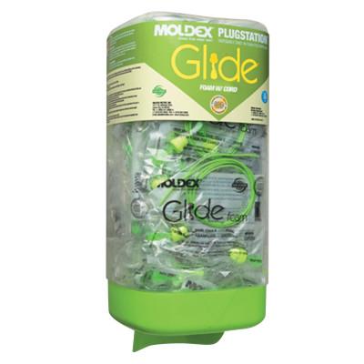 Moldex PlugStation® Earplug Dispenser, Disposable Plastic Bottle, Foam Earplugs, Green, Glide® Twist-In, 6883