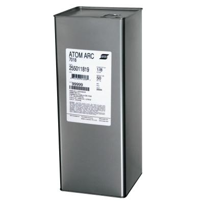 Esab Welding Atom Arc 7018 Electrode, 5/32 in dia, 14 in L, 50 lb, Hermetically Sealed Can, 255015315