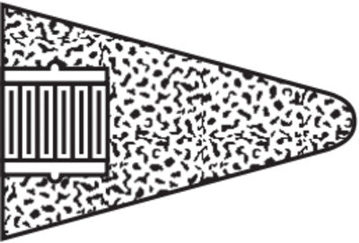 Saint-Gobain Type 17 Gemini Cone Sq. Tip, 2in D, 3in Thick, 5/8-11 Arbor, 24 Grit Alum Oxide, 61463615722