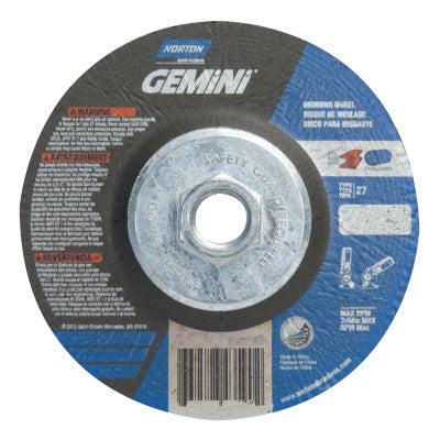 Saint-Gobain Gemini RightCut Depressed Center Cut-Off Wheel, 4 1/2" Dia, 3/32" Thick, 5/8"-11, 66252841903
