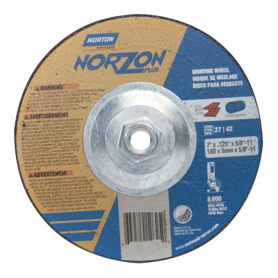 Saint-Gobain Gemini RightCut Depressed Center Cut-Off Wheel, 7" Dia, 3/32" Thick, 5/8"-11, 66252841907