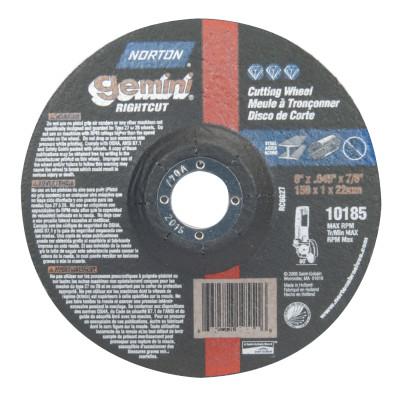 Saint-Gobain Gemini RightCut Depressed Center Cut-Off Wheel, 6" Dia, .045" Thick, 7/8 in, 66252841911