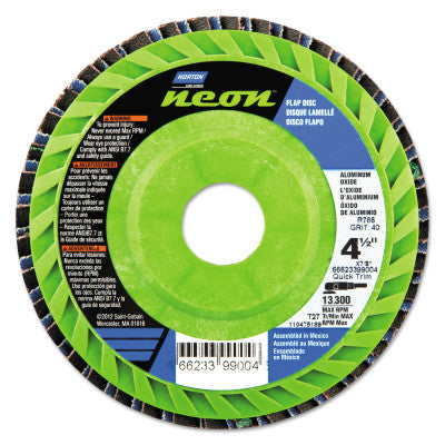 Saint-Gobain Type 27 Flat Flap Discs, 4 1/2 in Dia, 80 Grit, 7/8 in Arbor, 13,300 rpm, 66623399006