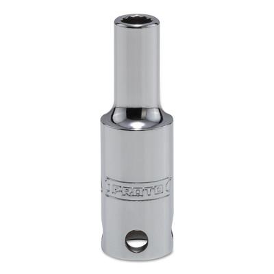 Stanley® Products Tether-Ready Drive Deep Sockets, 1/2 in Drive, 3/8 in, 1 31/64 in L, 12 Points, 5412-TT