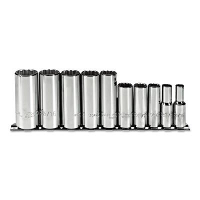Stanley® Products Torqueplus 10 Piece Deep Socket Sets, 3/8 in, 12 Point, 52107