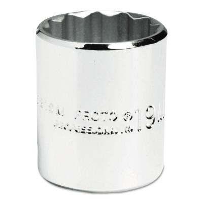 Stanley® Products Torqueplus Metric Sockets 3/8 in, 3/8 in Drive, 19 mm, 12 Points, 5219M