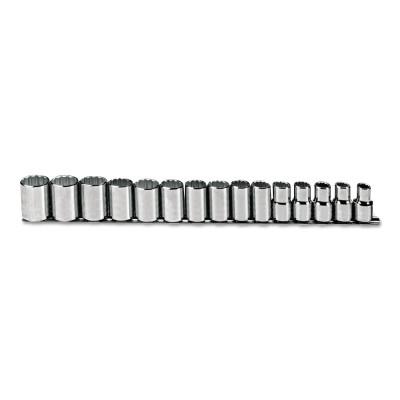 Stanley® Products Torqueplus 15 Piece Metric Socket Sets, 1/2 in, 12 Point, 54206