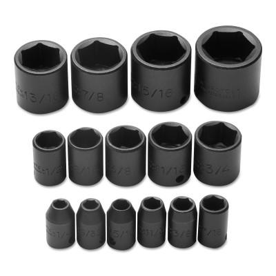 Stanley?? Products Torqueplus 15 Pc Impact Socket Sets, 3/8 in, 6 Point, 72106