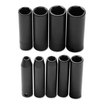 Stanley?? Products Torqueplus 9 Piece Deep Impact Socket Sets, 3/8 in, 6 Point, 72112