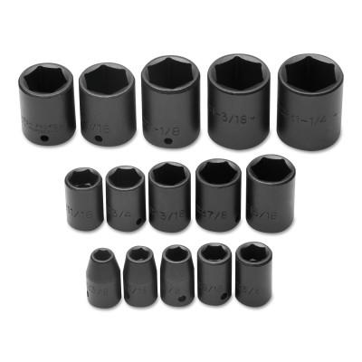 Stanley® Products Torqueplus 15 Pc Impact Socket Sets, 1/2 in, 6 Point, 74104