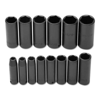 Stanley® Products TorquePlus 15 Pc Deep Impact Socket Set, 1/2 in, 6 Point, 74114