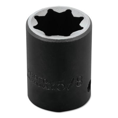 Stanley® Products Torqueplus Impact Sockets, 1/2 in Drive, 5/8 in Opening, 8 Points, 7420S