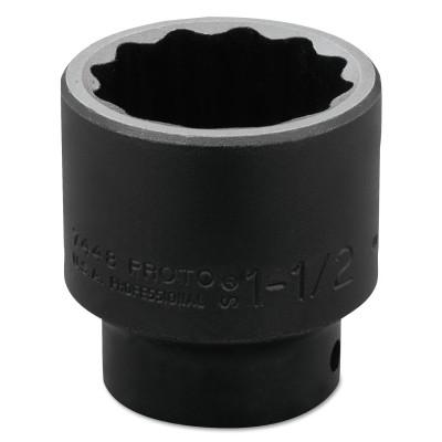 Stanley® Products Torqueplus Impact Sockets, 1/2 in Drive, 1 1/2 in Opening, 12 Points, 7448