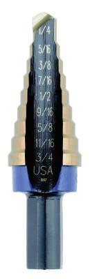 Stanley® Products Cobalt Step Drills, 1/4 in-3/4 in, 9 Steps, 10233CB