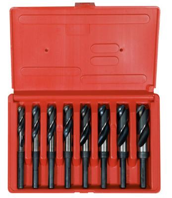 Stanley® Products Reduced Shank Silver and Deming HSS Drill Bit Sets, 1/2 in, 8/Set, 90108