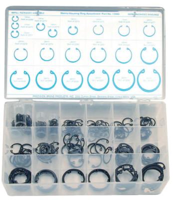 Precision Brand Metric Housing Ring Assortments, Steel, 218 per set, 13985