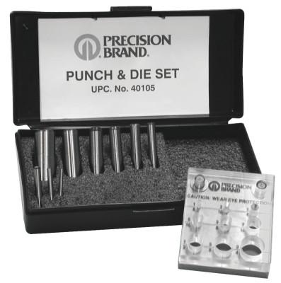 Precision Brand Punch & Die Sets, English, Punches; Dies; Plastic Case, 40105