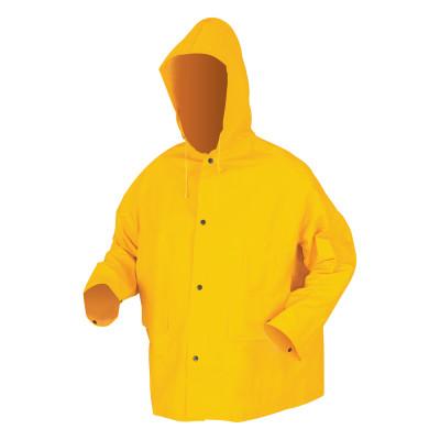 MCR Safety 200JH Classic Series Hooded Rain Jackets, Polyester/PVC, Yellow, 16 in, 3X-Large, 200JHX3