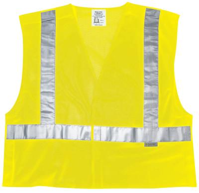 MCR Safety Luminator Class II Tear-Away Safety Vests, 3XL, Fluorescent Lime, Fire-Resistant, CL2MLPFRX3