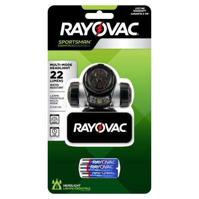 RAYOVAC?? Sportsman?? Outdoorsman Headlight, 3 AAA, 200 Lumens, Blue/Silver/Black, SPPHL3AAA-BXT