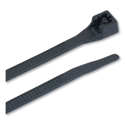 Gardner Bender Standard Cable Ties with DoubleLock, 75 lb Tensile Strength, 8 in, Ultraviolet Black, 100/Bag, 46-308UVB