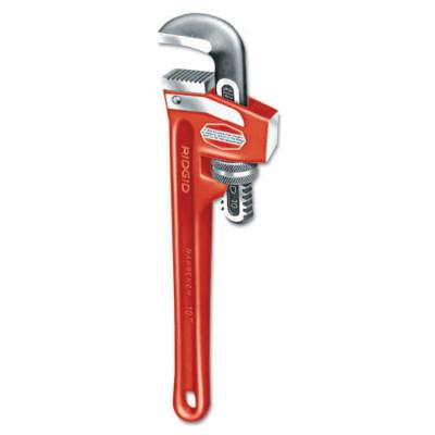 Ridge Tool Company Cast Iron Pipe Wrenches, Alloy Steel Jaw, 10 in, 31395