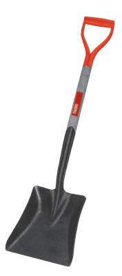 Ridge Tool Company Shovels, 12 in X 9 3/4 in Square Point Blade, 27 in White Ash D-Handle, 52315