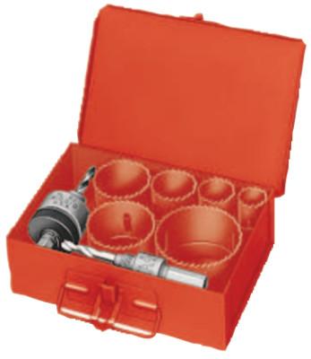 Ridge Tool Company Combination Bi-Metal Hole Saw Kits, HSS, 3/4 in - 2 1/2 in Cut Diam., 81500