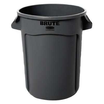 Newell Brands Brute Round Containers, 32 gal, Plastic, Gray, FG263200GRAY