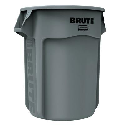 Newell Brands Brute Round Containers, 55 gal, Plastic, Gray, FG265500GRAY