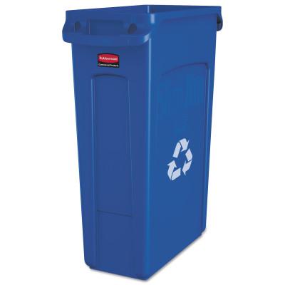 Newell Brands Slim Jim Recycling Containers, 23 gal, Plastic, Blue, FG354007BLUE