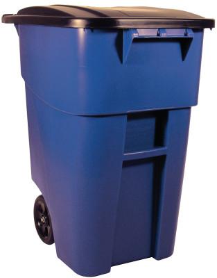 Newell Brands Brute Roll Out Containers, 50 gal, Blue, FG9W2700BLUE