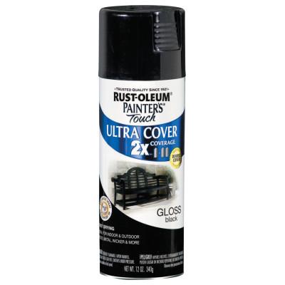 Rust-Oleum® Industrial Painter's Touch Ultra Cover 2x Spray, 12 oz, Black, Gloss, 249122