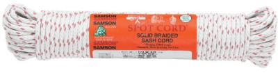 Samson® Rope Nylon Core Sash Cord, 1,600 lb Capacity, 1,200 ft, Cotton, White, 001020012030