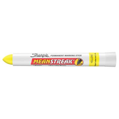 Newell Brands Mean Streak Permenant Marking Stick, Yellow, Broad Tip, Chisel, 85005