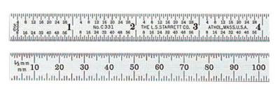 L.S. Starrett Steel Rules, 150 mm, No. 31, Steel, 51331