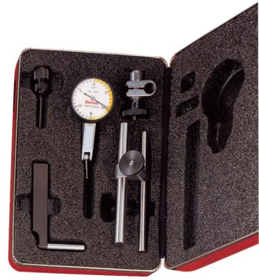 L.S. Starrett 709 Series Dial Test Indicators, 0-15-0 Dial, 0.03 in Range, w/Attachments, 64219