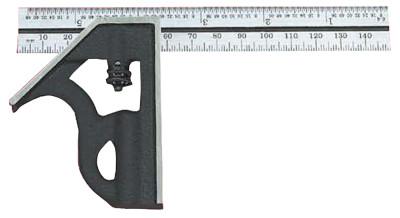 L.S. Starrett Student Combination Squares, 6 in, 8ths; 16ths; 32nds, 64942