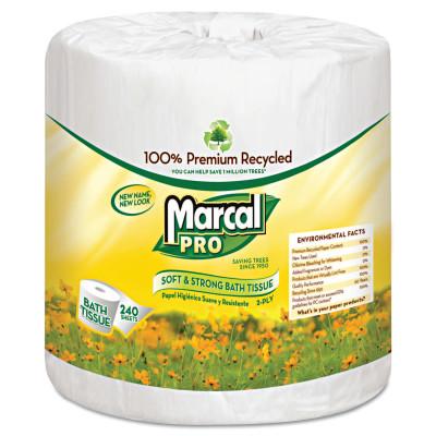Marcal PRO 100% Recycled Bathroom Tissue, White, 240 Sheets/Roll, 3001