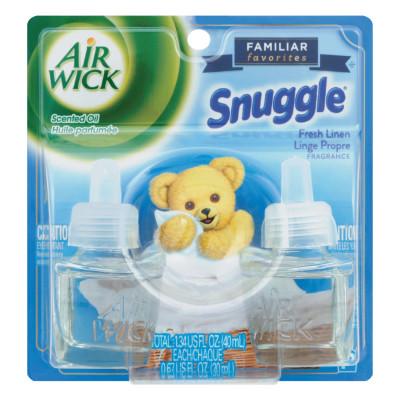 Reckitt Benckiser Scented Oil Twin Refill, Snuggle Fresh Linen, 0.67 oz, 82291