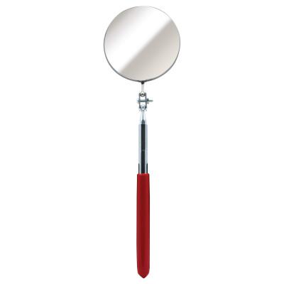 Ullman Telescoping Inspection Mirror, Round, 3-1/4 in dia, 11 in L to 15 in L, S-2
