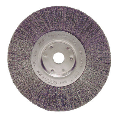 Weiler® Narrow Face Crimped Wire Wheel, 6 in D x 3/4 in W, .0118 Steel Wire, 6,000 rpm, 01065