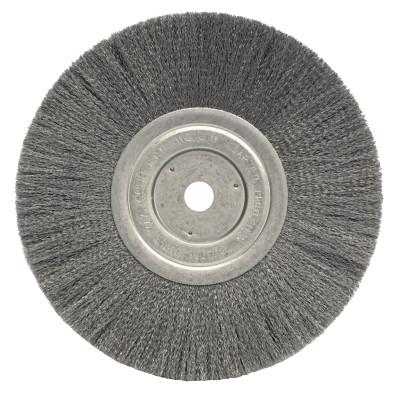 Weiler® Narrow Face Crimped Wire Wheel, 8 in D x 3/4 in W, .008 in Steel Wire, 6,000 rpm, 01145