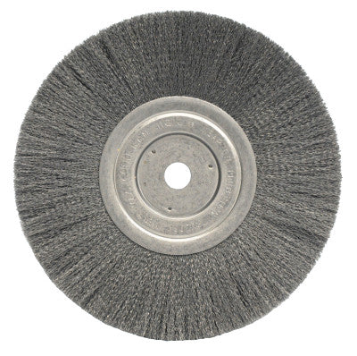 Weiler® Narrow Face Crimped Wire Wheel, 8 in D x 3/4 in W, .0104 Steel Wire, 6,000 rpm, 01155